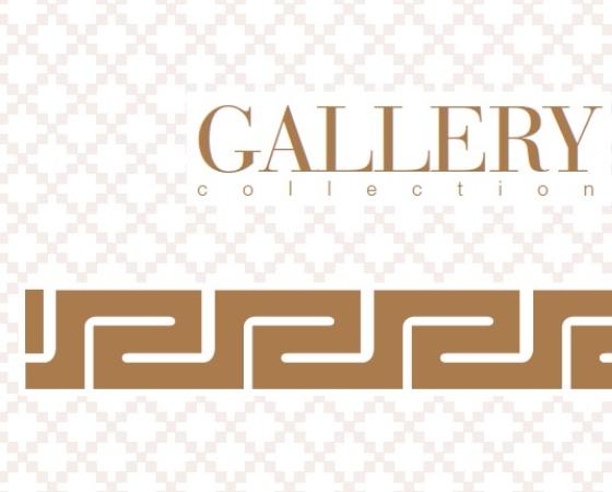 Элегантный дизайн с геометрическим узором и надписью 'Gallery Collection'.