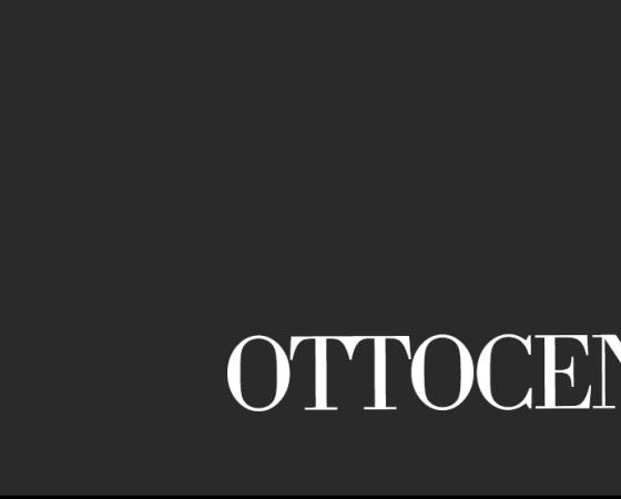 Чёрный фон с белой надписью 'OTTOCENTO' в центре изображения.