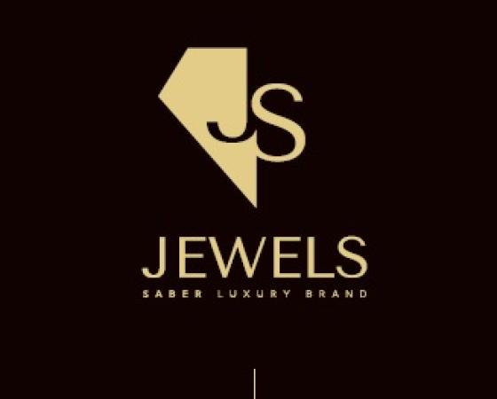 Логотип бренда JS Jewels: коллекция AMBER, роскошный и элегантный дизайн.