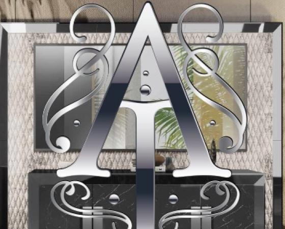 Логотип Arte Italiana Group с элегантной буквой 'A' на фоне интерьера.