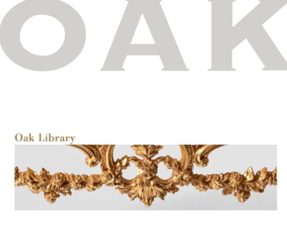 Золотое украшение под надписью 'Oak Library' на светлом фоне.