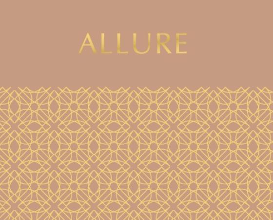 Обложка с золотым узором и текстом 'ALLURE', бренд Angelo Cappellini.