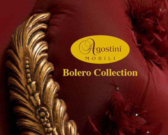 Коллекция Bolero от Agostini Mobili: роскошный дизайн с золотыми элементами и красным декором.