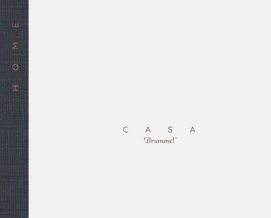 Обложка с надписями 'CASA Brummel' и 'HOME' на сером фоне.