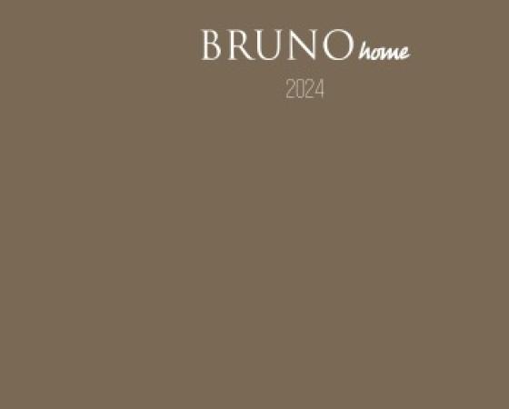 Обложка каталога BRUNO home 2024 с коричневым фоном и белым текстом.