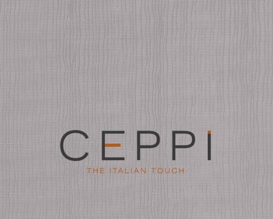 Обложка книги с текстом 'CEPPI: The Italian Touch', текстура и надпись 'EVERGREEN'.