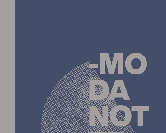 Современный дизайн обложки с текстом 'MODA NOTE' и логотипом Rigosalotti.